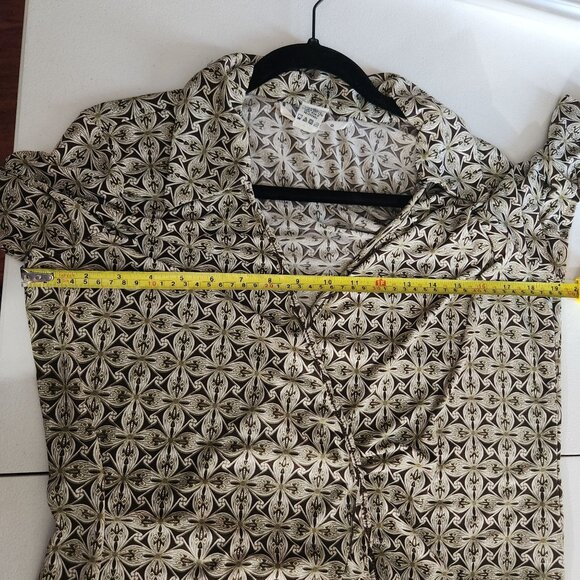 Max Studio Womens Floral Print Wrap Dress XL Polyester/Spandex Brown & Beige - Picture 10 of 13